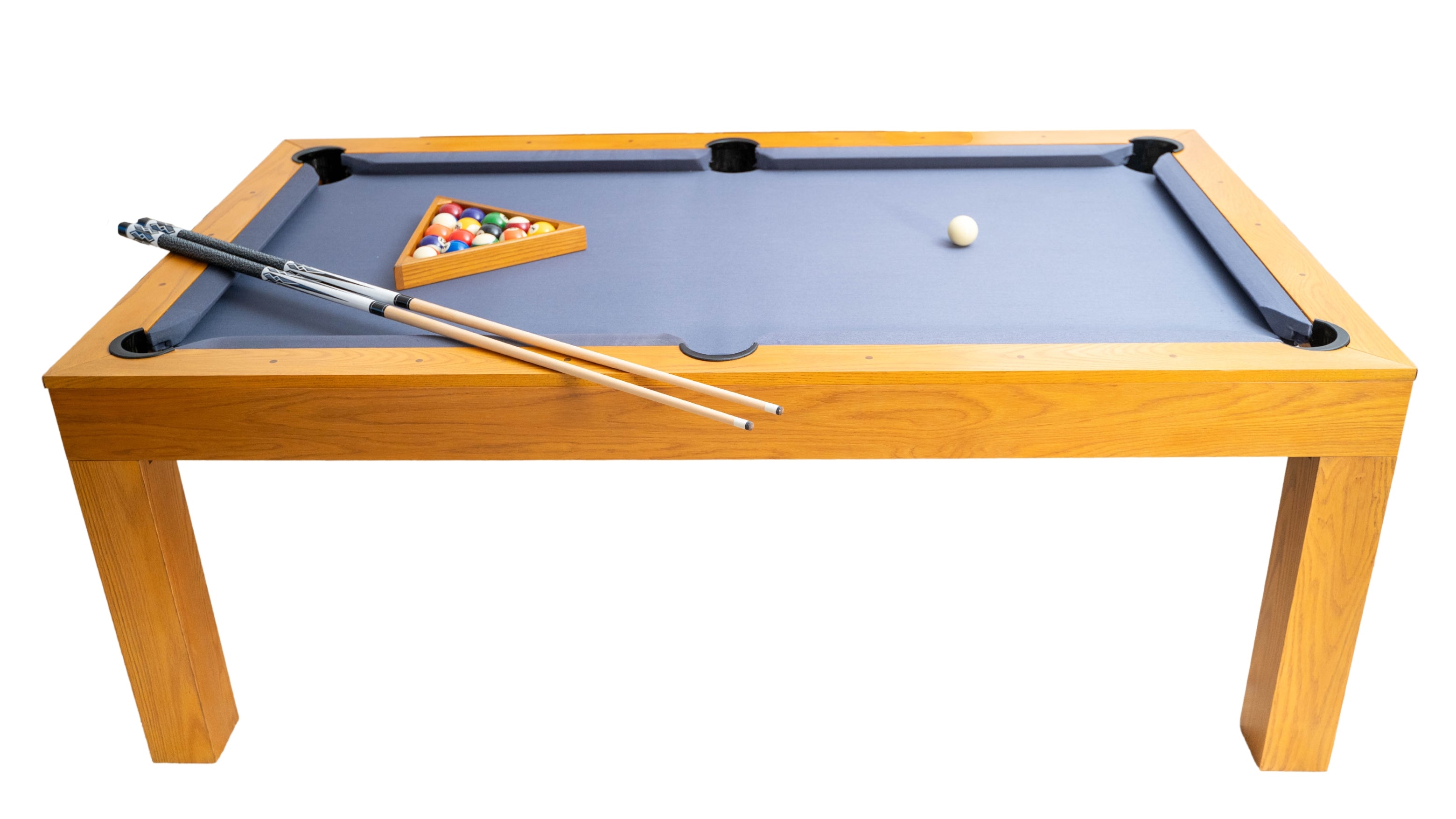 Billard américain en chêne massif convertible