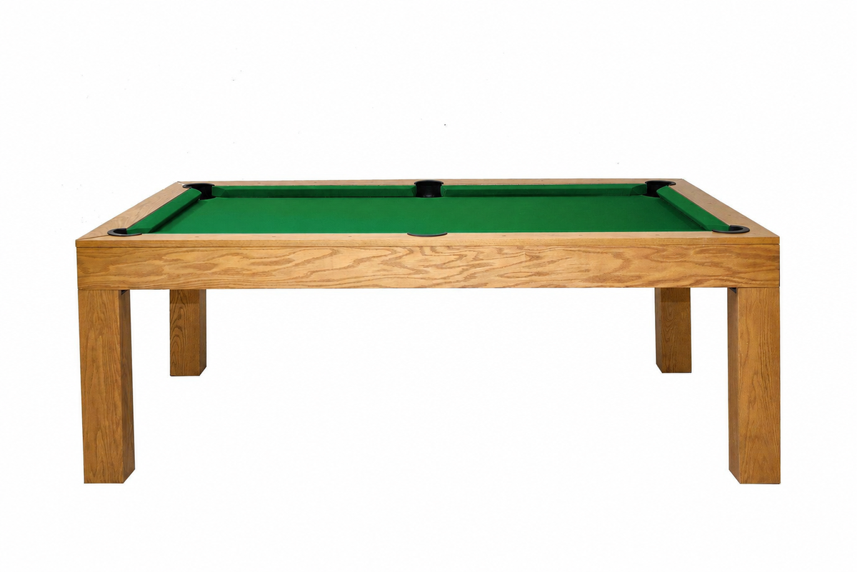 Billard américain Brando en chêne massif, tapis vert, sans plateau