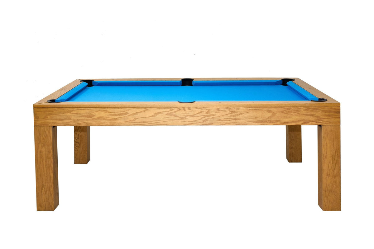 Billard américain Brando en chêne massif, tapis Bleu Tournament, sans plateau
